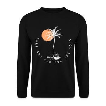 Surfing Vintage Surfer Gift - Unisex Sweatshirt - black - Front - Alina (178cm) & Michal (187cm)