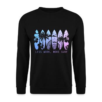 Surfing Vintage Surfer Gift - Unisex Sweatshirt - black - Front - Alina (178cm) & Michal (187cm)