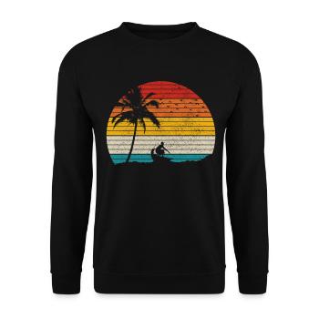 Surfing Vintage Surfer Gift - Unisex Sweatshirt - black - Front - Alina (178cm) & Michal (187cm)