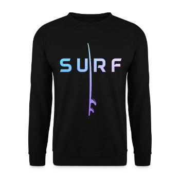Surfer Vintage Surf Geschenk - Unisex Pullover - Schwarz - Vorne - Alina (178cm) & Michal (187cm)