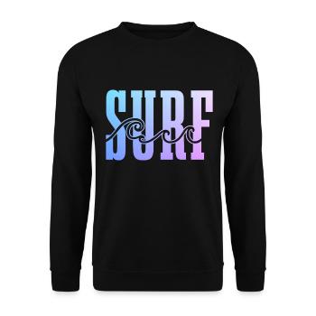 Surfer Vintage Surf Geschenk - Unisex Pullover - Schwarz - Vorne - Alina (178cm) & Michal (187cm)