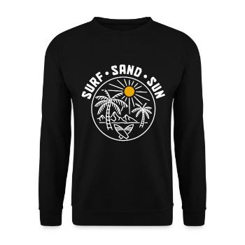 Surfer Vintage Surf Geschenk - Unisex Pullover - Schwarz - Vorne - Alina (178cm) & Michal (187cm)