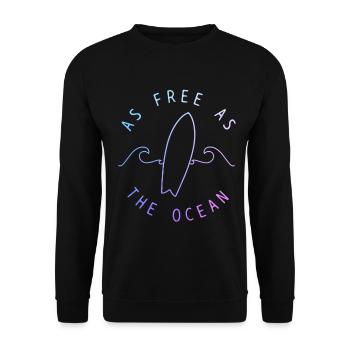 Surfer Vintage Surf Gift - Unisex Sweatshirt - black - Front - Alina (178cm) & Michal (187cm)