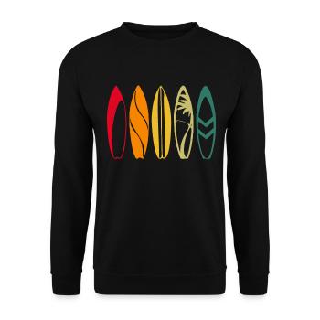 Surfer Vintage Surf Gift - Unisex Sweatshirt - black - Front - Alina (178cm) & Michal (187cm)