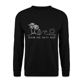 Surfen Vintage Surfer Geschenk - Unisex Pullover - Schwarz - Vorne - Alina (178cm) & Michal (187cm)