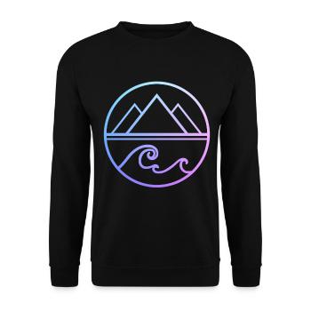 Surfen Vintage Surfer Geschenk - Unisex Pullover - Schwarz - Vorne - Alina (178cm) & Michal (187cm)