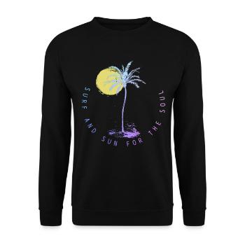Surfing Vintage Surfer Gift - Unisex Sweatshirt - black - Front - Alina (178cm) & Michal (187cm)