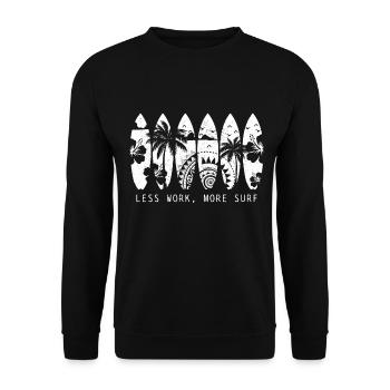 Surfen Vintage Surfer Geschenk - Unisex Pullover - Schwarz - Vorne - Alina (178cm) & Michal (187cm)