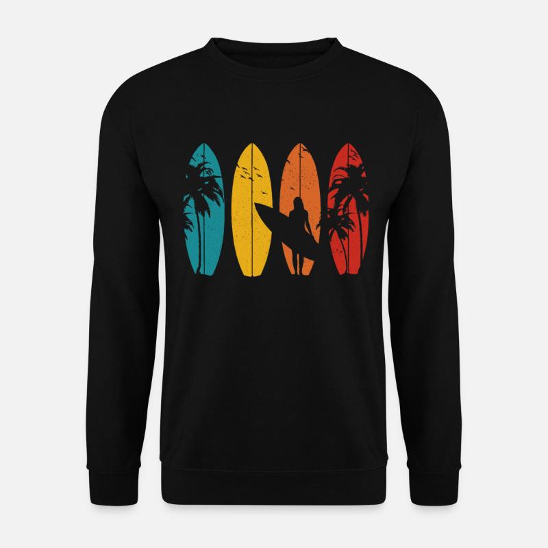 Surfen Vintage Surfer Geschenk - Unisex Pullover - Schwarz