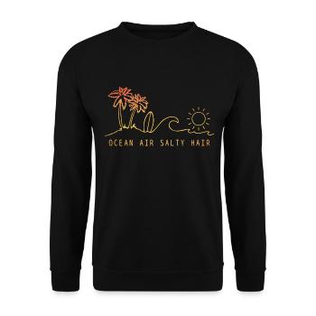 Surfen Vintage Surfer Geschenk - Unisex Pullover - Schwarz - Vorne - Alina (178cm) & Michal (187cm)