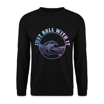 Surfing Vintage Surfer Gift - Unisex Sweatshirt - black - Front - Alina (178cm) & Michal (187cm)