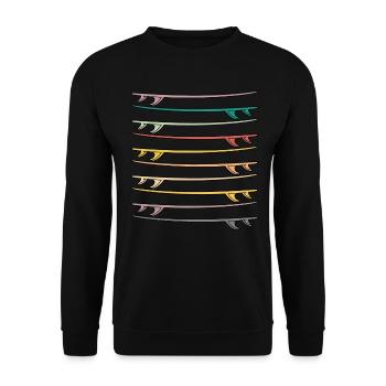 Surfen Vintage Surfer Geschenk - Unisex Pullover - Schwarz - Vorne - Alina (178cm) & Michal (187cm)