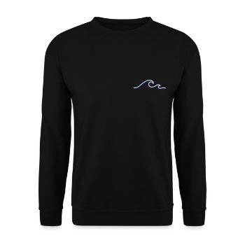 Surfen Vintage Surfer Geschenk - Unisex Pullover - Schwarz - Vorne - Alina (178cm) & Michal (187cm)