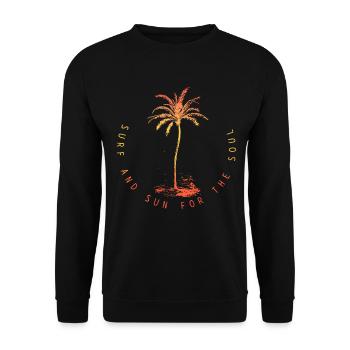 Surfing Vintage Surfer Gift - Unisex Sweatshirt - black - Front - Alina (178cm) & Michal (187cm)