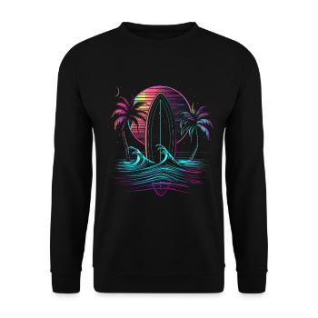Surf Retro Vintage Surfer cadeau - Sweat-shirt Unisexe - noir - Devant - Alina (178cm) & Michal (187cm)