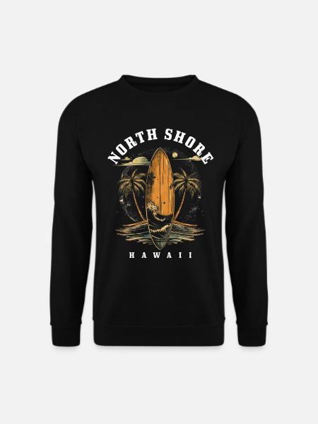 North Shore Hawaii Surfen Vintage Surfer - Unisex Pullover - Schwarz