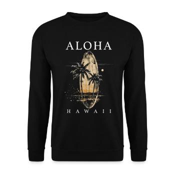 Hawaii Aloha Surfing Vintage Surfer - Unisex Sweatshirt - black - Front - Alina (178cm) & Michal (187cm)