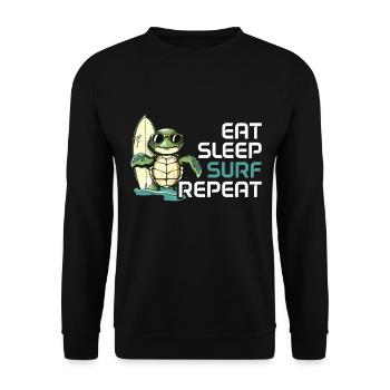 Eat Sleep Surf Repeat Turtle - Unisex Sweatshirt - black - Front - Alina (178cm) & Michal (187cm)