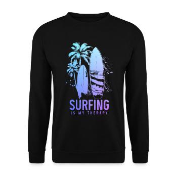 Surfing Vintage Surfer Gift - Unisex Sweatshirt - black - Front - Alina (178cm) & Michal (187cm)