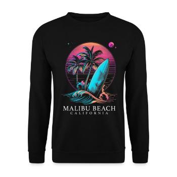 Malibu Beach Californie Surf Surfeur - Sweat-shirt Unisexe - noir - Devant - Alina (178cm) & Michal (187cm)