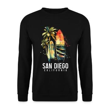 San Diego Surfeurs de surf en Californie - Sweat-shirt Unisexe - noir - Devant - Alina (178cm) & Michal (187cm)