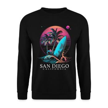 San Diego Surfeurs de surf en Californie - Sweat-shirt Unisexe - noir - Devant - Alina (178cm) & Michal (187cm)