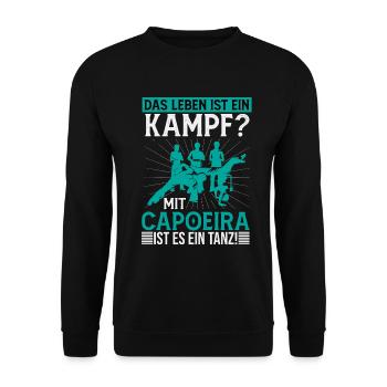 Life is struggle, capoeira is answer - Unisex Pullover - Schwarz - Vorne - Alina (178cm) & Michal (187cm)