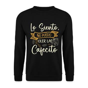 Cafecito Lover Drinking Cafecito Mix Cuban Coffee - Unisex Sweatshirt - black - Front - Alina (178cm) & Michal (187cm)