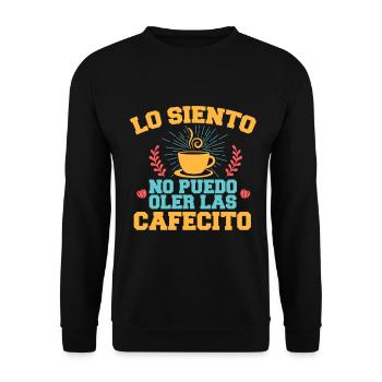 Cafecito Lover Drinking Cafecito Mix Cuban Coffee - Unisex Sweatshirt - black - Front - Alina (178cm) & Michal (187cm)
