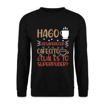 Cafecito Lover Drinking Cafecito Mix Cuban Coffee - Unisex Sweatshirt - black - Front - Alina (178cm) & Michal (187cm)