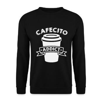 Cafecito Lover Drinking Cafecito Mix Cuban Coffee - Unisex Sweatshirt - black - Front - Alina (178cm) & Michal (187cm)