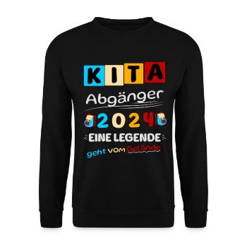diplômés de la garderie 2024 Une légende va. - Sweat-shirt Unisexe - noir - Devant - Alina (178cm) & Michal (187cm)