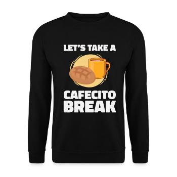 Cafecito Lover Drinking Cafecito Mix Cuban Coffee - Unisex Sweatshirt - black - Front - Alina (178cm) & Michal (187cm)