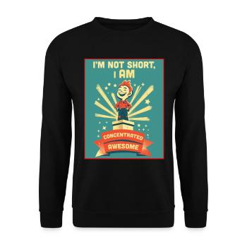 Lustiger konzentrierter großartiger kurzer Menschenwitz - Unisex Pullover - Schwarz - Vorne - Alina (178cm) & Michal (187cm)