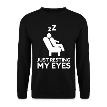 Juste reposer mes yeux Drôle Papa Blague Dormir - Sweat-shirt Unisexe - noir - Devant - Alina (178cm) & Michal (187cm)