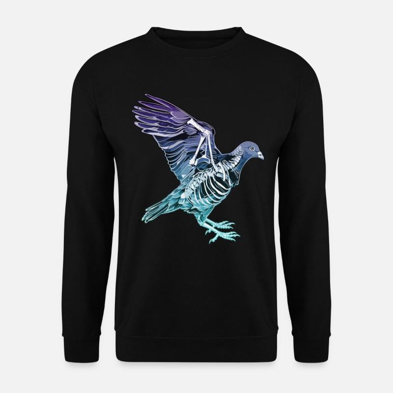 Künstlerische Röntgentaube im Flug Illustration - Unisex Pullover - Schwarz