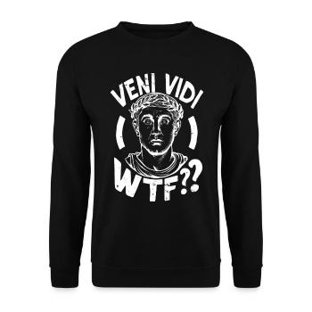 Clever Caricature Caesar Veni Vidi WTF Design - Unisex Sweatshirt - black - Front - Alina (178cm) & Michal (187cm)