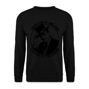 Don’t Worry Funny Every Day est un pas de plus vers - Sweat-shirt Unisexe - noir - Devant - Alina (178cm) & Michal (187cm)