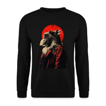 Cool Capybara Stylish Edgy Art Japanese - Unisex Sweatshirt - black - Front - Alina (178cm) & Michal (187cm)