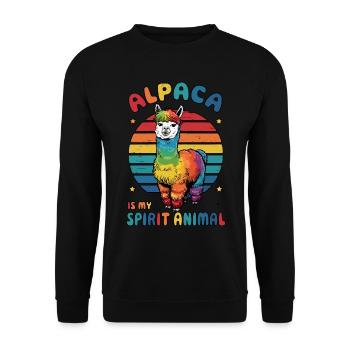 Alpaga animal, arc-en-ciel, alpaga, Art, Fun - Sweat-shirt Unisexe - noir - Devant - Alina (178cm) & Michal (187cm)