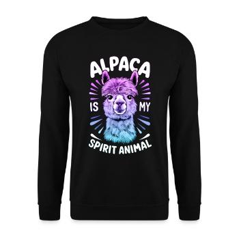 Alpaga animal, Alpaga arc-en-ciel Art, Fun - Sweat-shirt Unisexe - noir - Devant - Alina (178cm) & Michal (187cm)