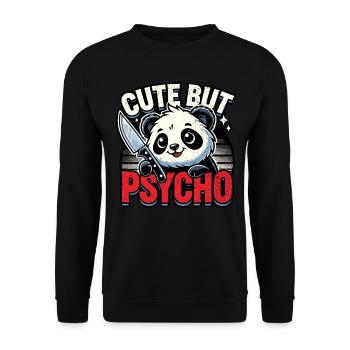 Mignon Mais Psycho Panda Adorable Animal Kawaii - Sweat-shirt Unisexe - noir - Devant - Alina (178cm) & Michal (187cm)