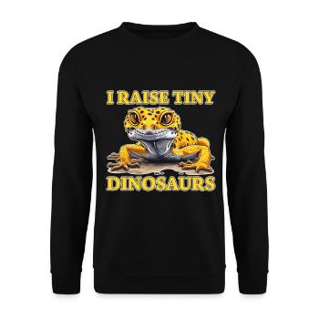 Leopardgecko Spruch Lustiges Leopardgecko Geschenk - Unisex Pullover - Schwarz - Vorne - Alina (178cm) & Michal (187cm)