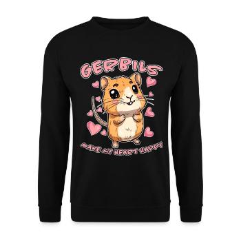 Gerbille disant rat de course drôle gerbille cadeau - Sweat-shirt Unisexe - noir - Devant - Alina (178cm) & Michal (187cm)