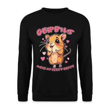 Gerbille disant rat de course drôle gerbille cadeau - Sweat-shirt Unisexe - noir - Devant - Alina (178cm) & Michal (187cm)