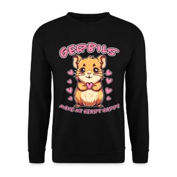 Gerbille disant rat de course drôle gerbille cadeau - Sweat-shirt Unisexe - noir - Devant - Alina (178cm) & Michal (187cm)
