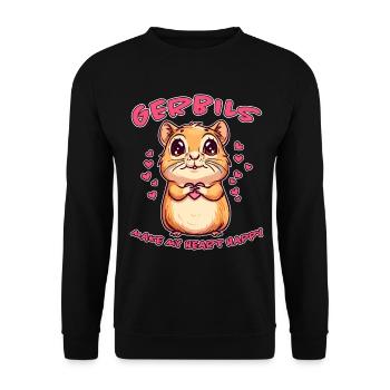 Gerbille disant rat de course drôle gerbille cadeau - Sweat-shirt Unisexe - noir - Devant - Alina (178cm) & Michal (187cm)