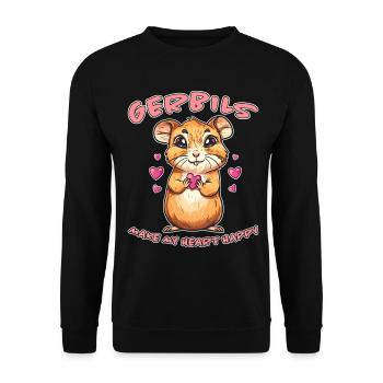 Gerbille disant rat de course drôle gerbille cadeau - Sweat-shirt Unisexe - noir - Devant - Alina (178cm) & Michal (187cm)