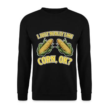 Corn on the cob saying corn funny corn on the cob gift - Unisex Sweatshirt - black - Front - Alina (178cm) & Michal (187cm)
