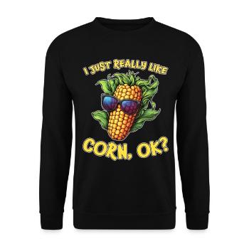 Maïs en épi disant maïs drôle maïs en épi cadeau - Sweat-shirt Unisexe - noir - Devant - Alina (178cm) & Michal (187cm)